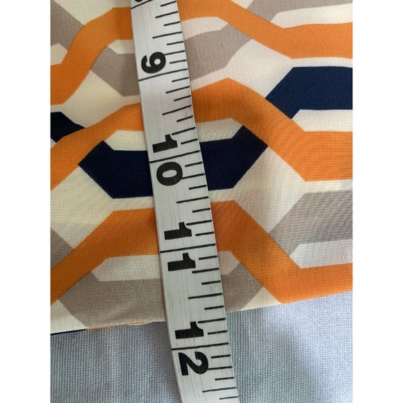 DuJour womens Wide Leg Pants Geometric print Orange Tan Blue Size XS - Picture 11 of 13